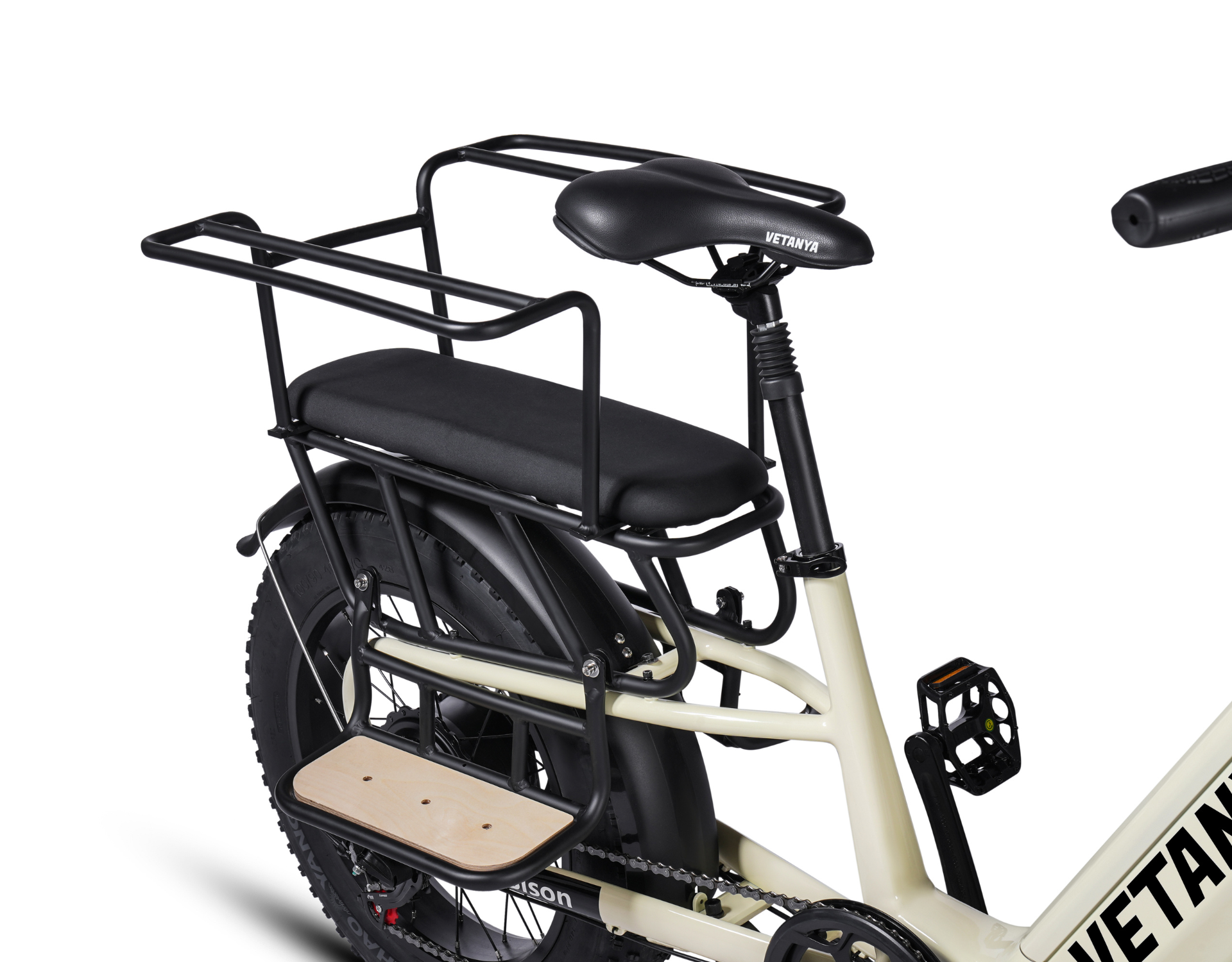Vetanya Electric Bike Child Seat with Running Boards(Bison)