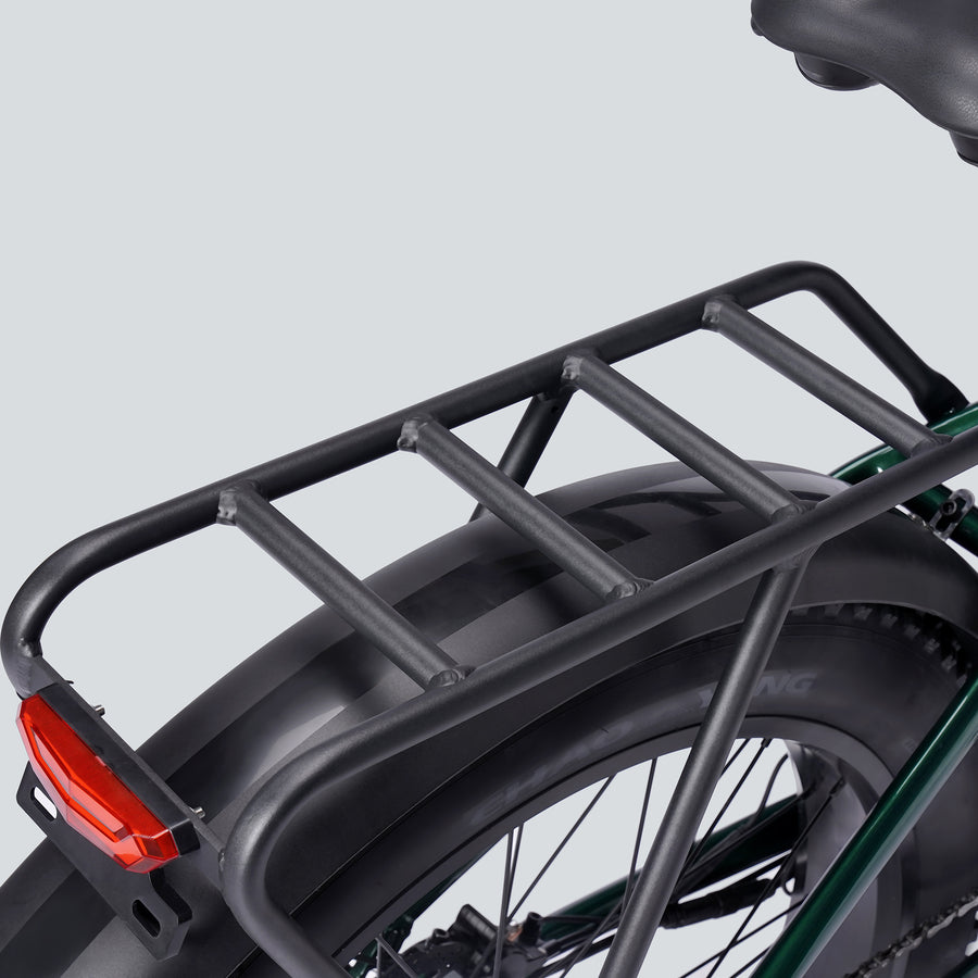 fat tire folding ebike with heavy-duty rear rack